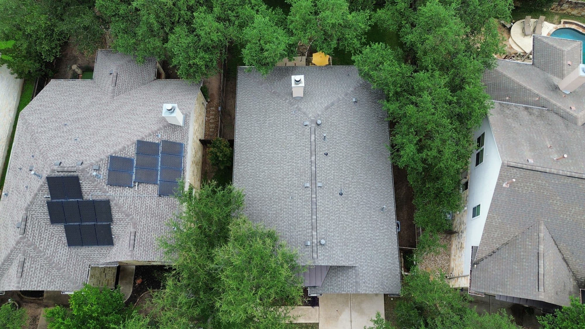 Free Roof Inspection Austin TX | Roofing Company Near Me Free roof inspection Austin TX, aerial roof photo by Helix Roofing LLC, roofing company near me in Austin Texas offering free roof inspections and estimates
